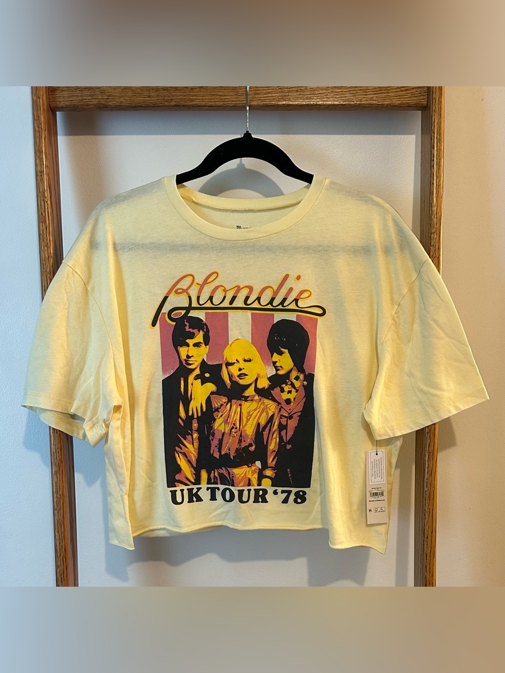 Yellow Blondie UK Tour '78 Cropped Graphic Tee